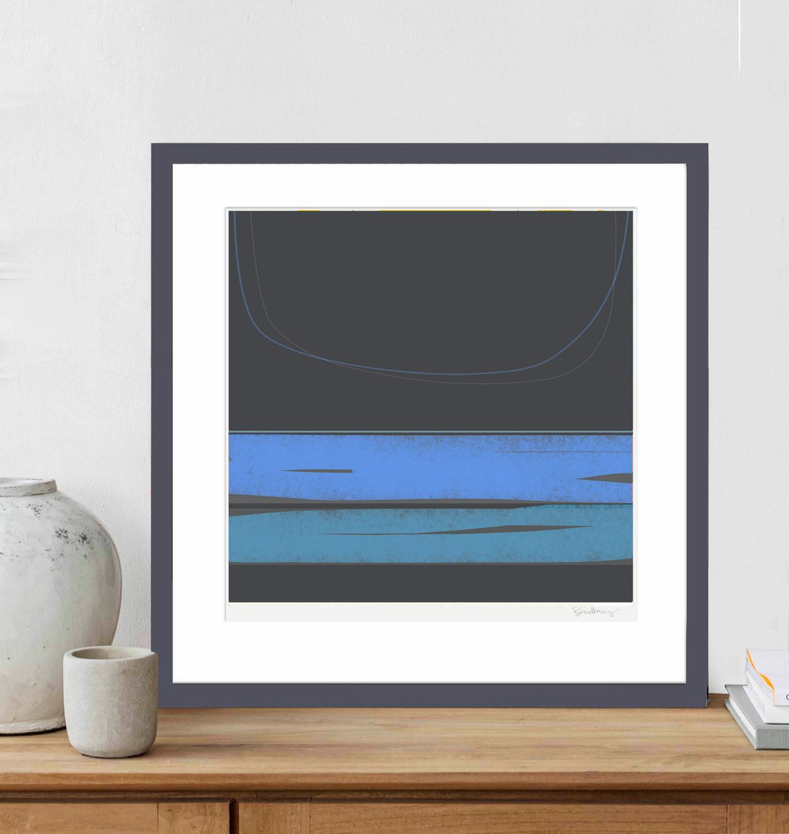 Expressive Abstract Giclee Print By Adrian Bradbury, 17 X 17, Nightfall 2, Original Artwork