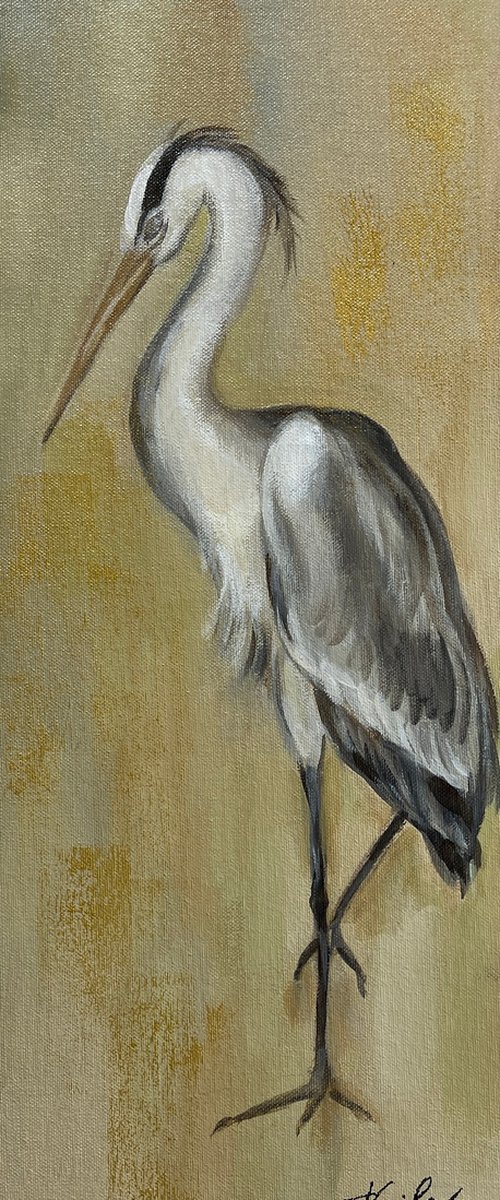 Vintage Heron II by Silvia  Vassileva