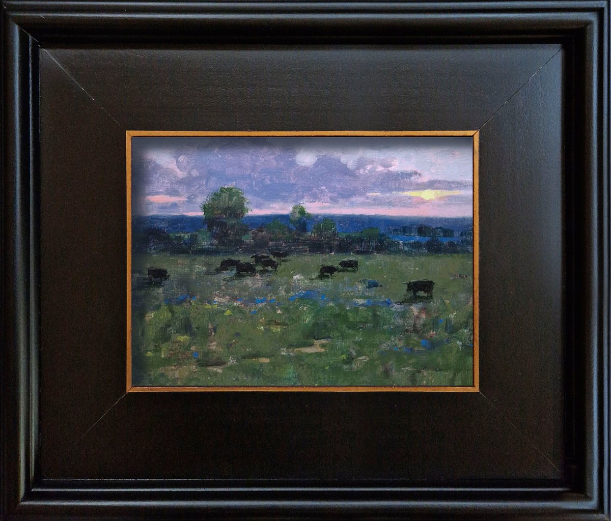 Landscape Acrylic Painting By Ayna Paisley, 14 X 12, Velvet Evening, Original Artwork