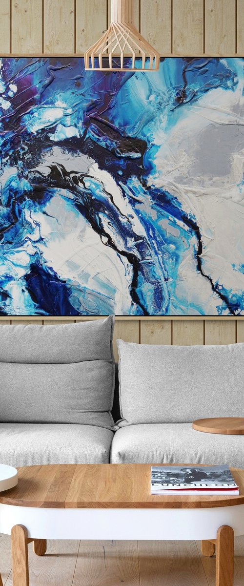 Spritzer 160cm x 100cm Textured Abstract Art by Franko