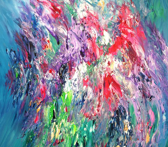 Pink Turquoise Flowery XL 1