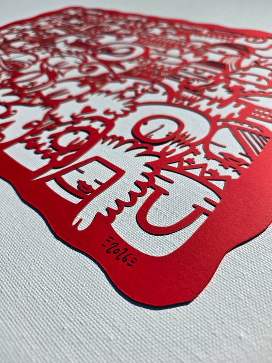 We Are All Connected (Red) - Papercut