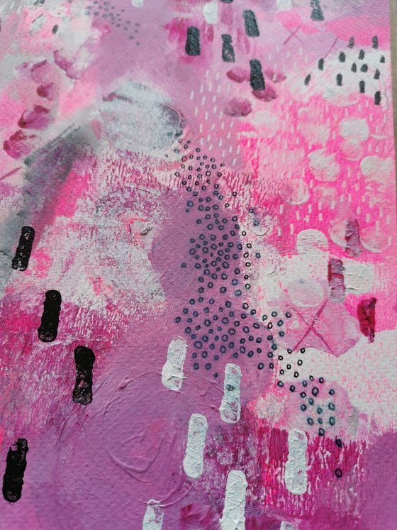 Pink abstract on A4 paper