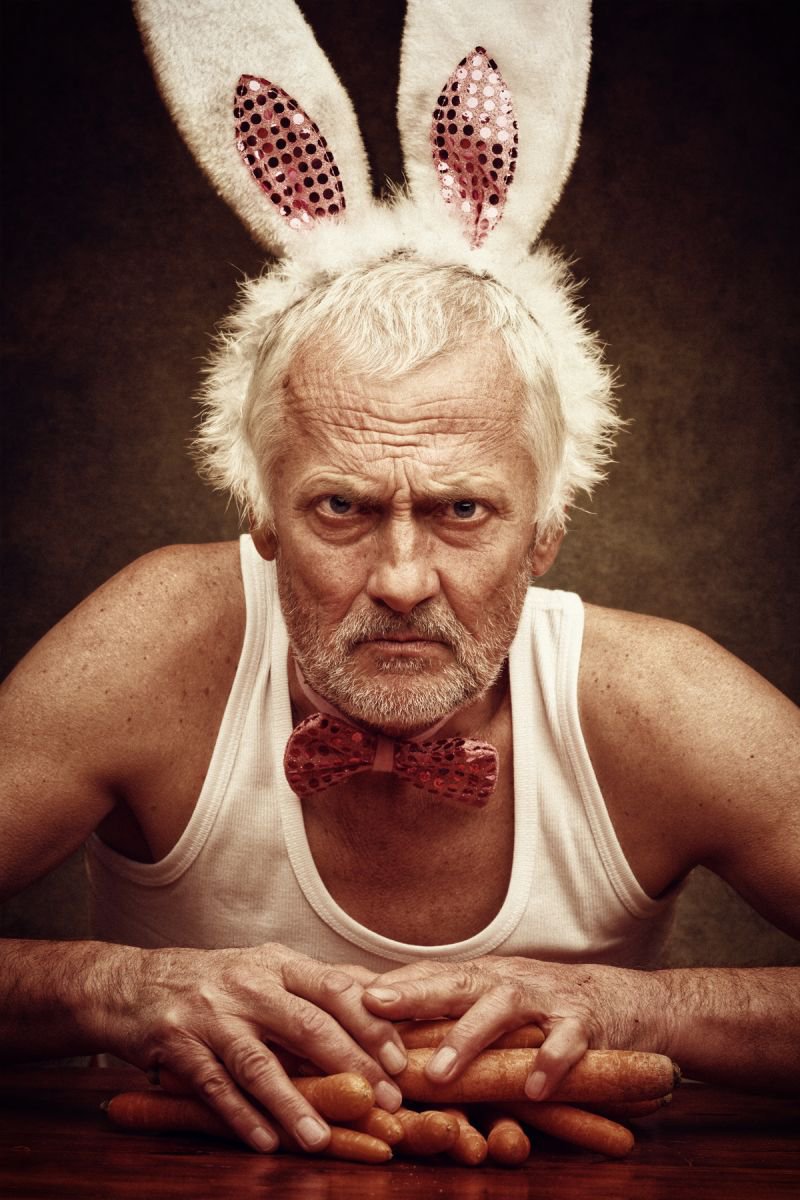Peter Zelei | Original  Photograph | Mr. Rabbit With His Carrots | 50 X 70Cm | Artwork For Sale On Artfinder