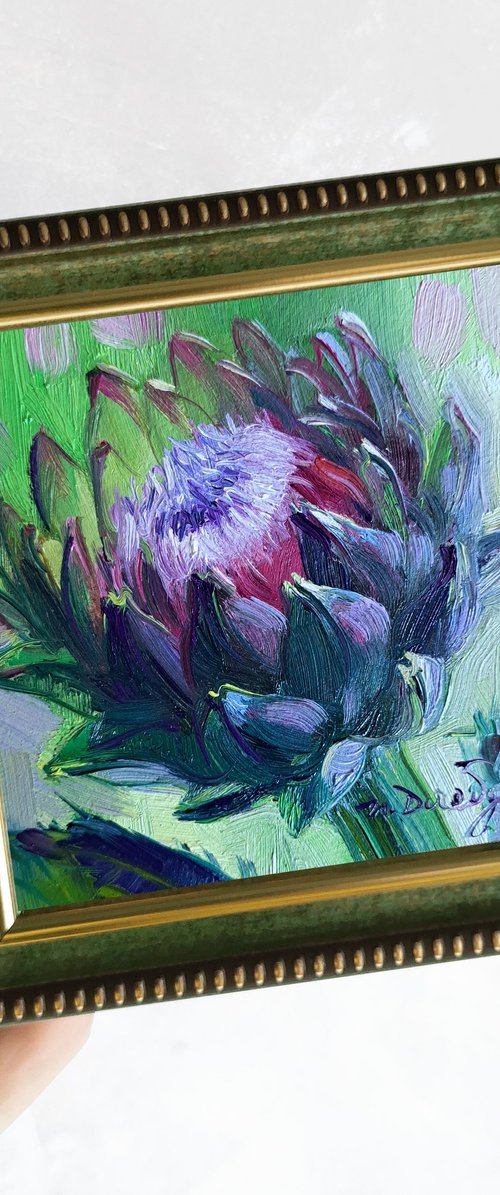 Blue artichoke flower by Nataly Derevyanko