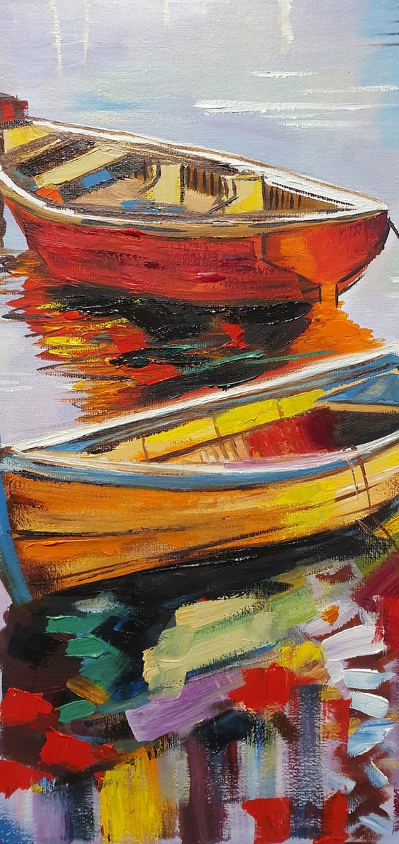 Colorful boats art 30*40 cm