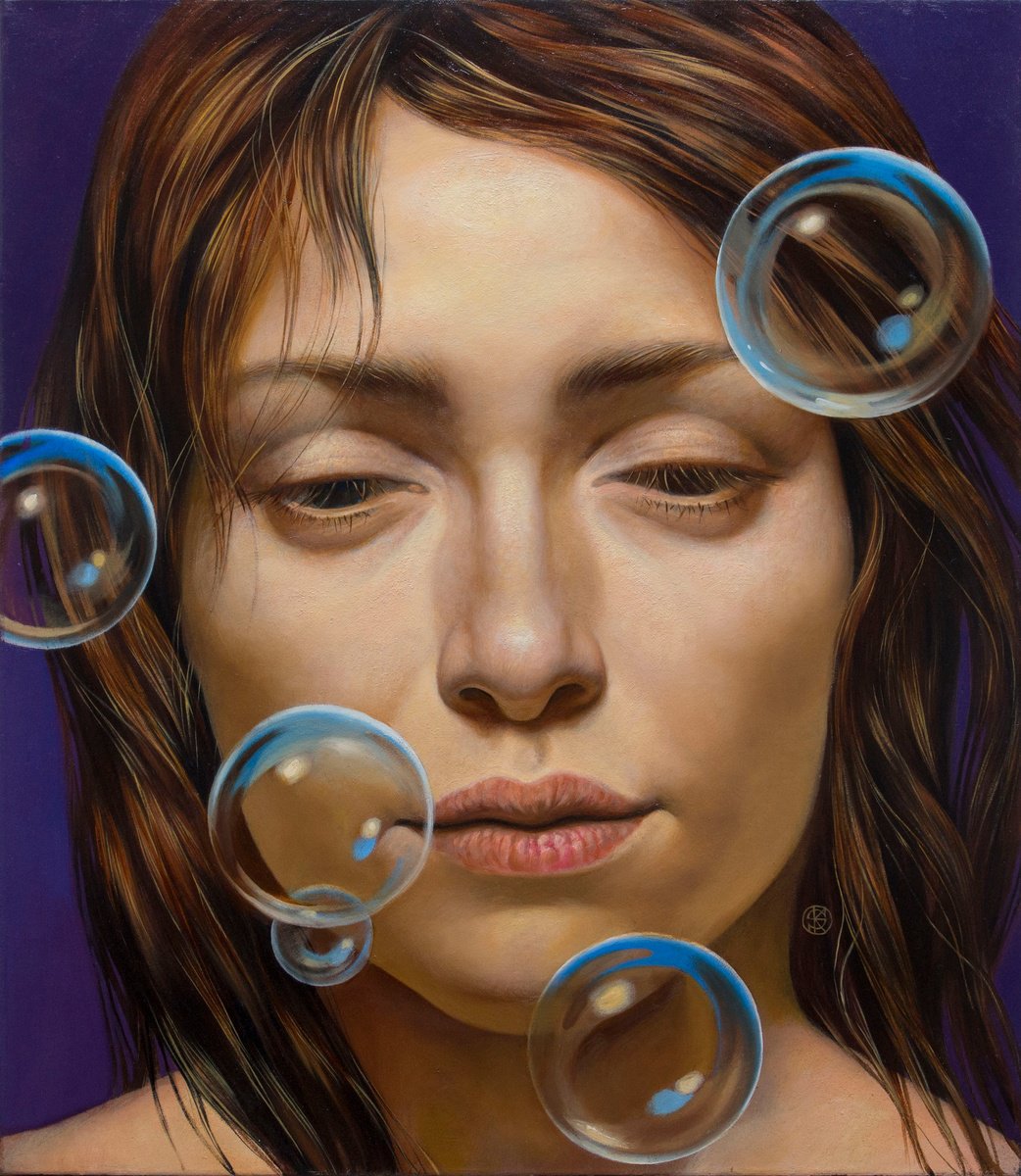 Photorealistic Portrait Oil Painting By Yaroslav Kurbanov, 24 X 28", Girl