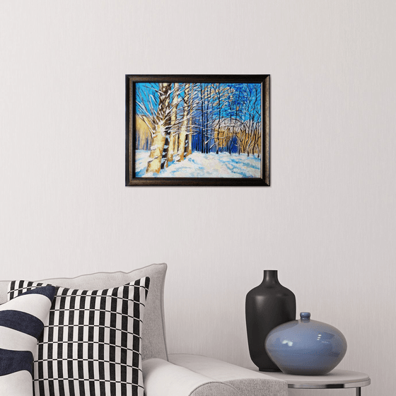 Poplars on a sunny winter day