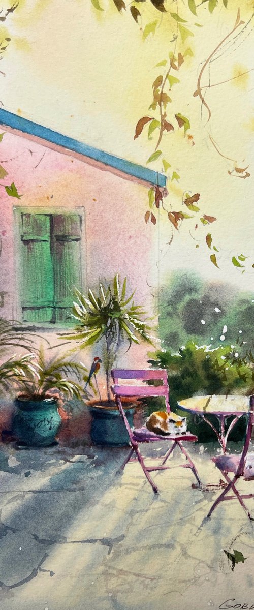 Sunlit Cyprus Corner by Eugenia Gorbacheva