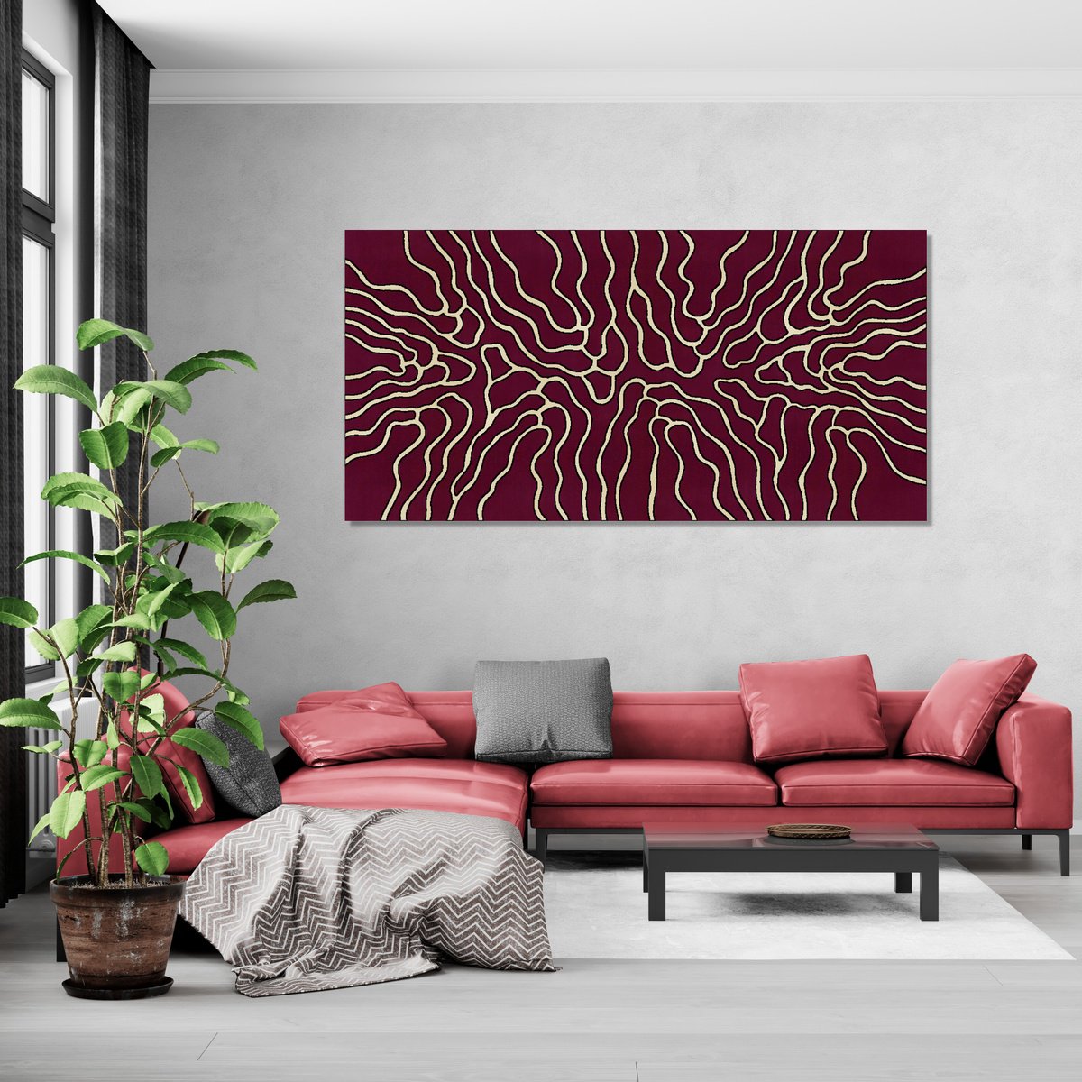 Abstract Flowing Lines #20 By Marina Krylova, 63 X 31, Artwork For Sale On Artfinder
