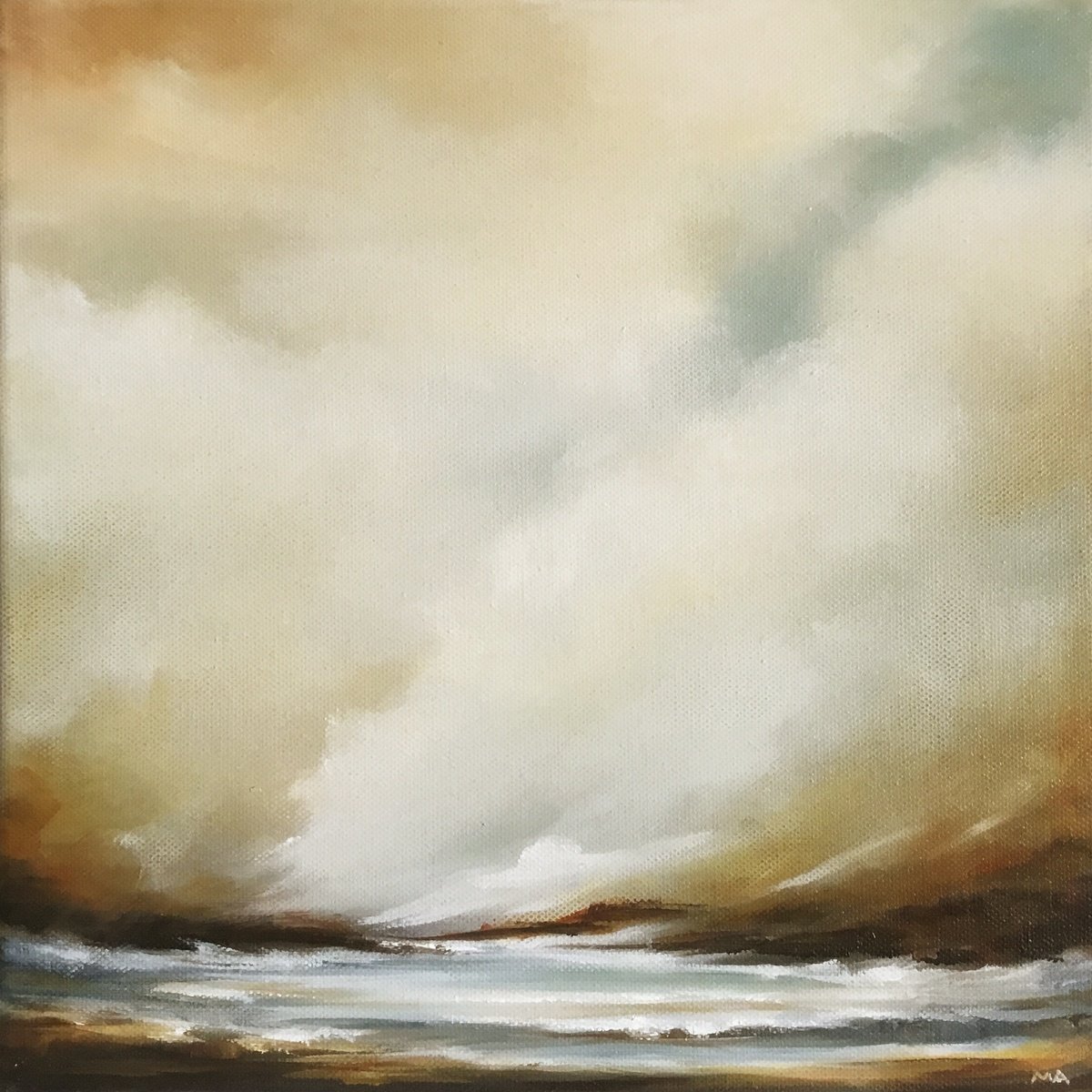 In The Storm We Find Ourselves - Original Seascape Oil Painting on Stretched Canvas by MULLO ART