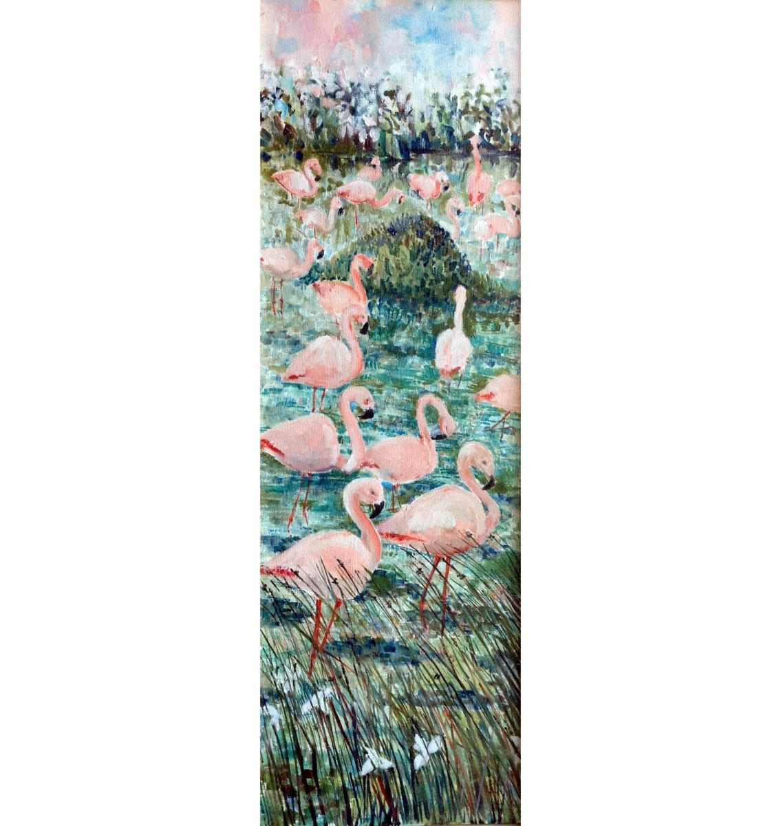 Tall Flamingos by Chris Walker