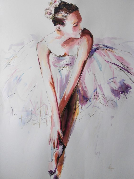 Purity  -Ballerina Painting on Paper