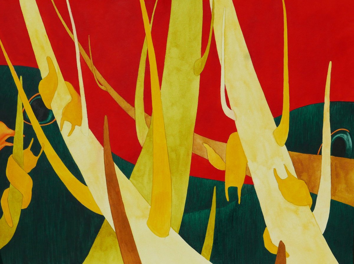 Impressionistic Animal Watercolour By Karina Danylchuk, 16 X 12", A Forest, Original Artwork