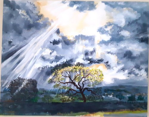 stormy skies at Shipley Glen by Sandra Fisher