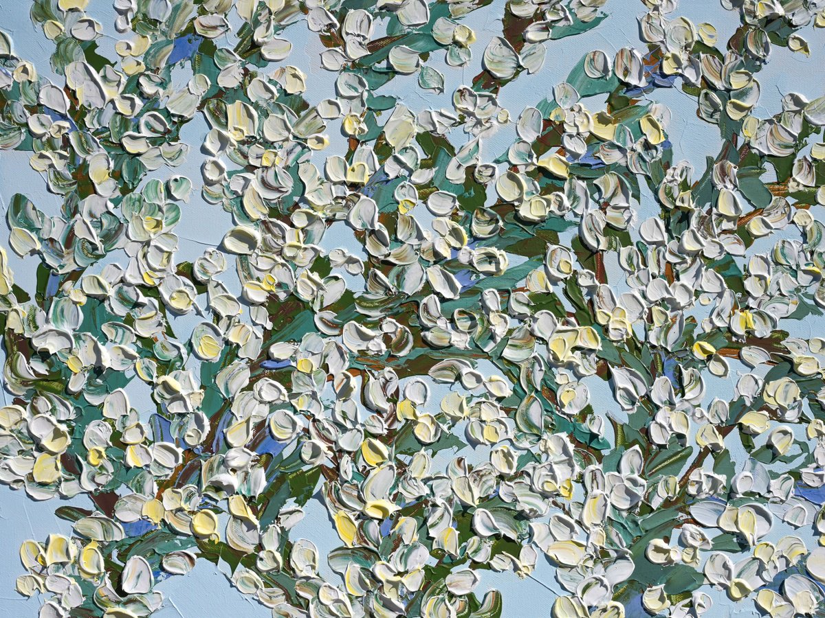 Waiting For Spring - Cherry Blossom Painting By Olga Tkachyk, 24 X 18, Artwork For Sale On Artfinder