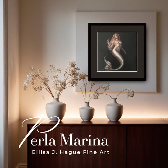 Perla Marina, mermaid oil painting