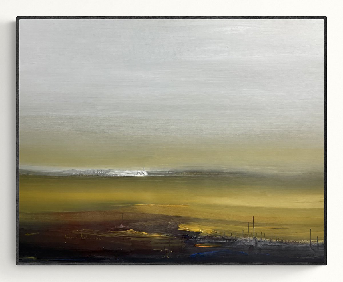 Abstract Acrylic Painting By Nazarii Medvid, 39 X 31", Depth Of Nature 259, Original Artwork