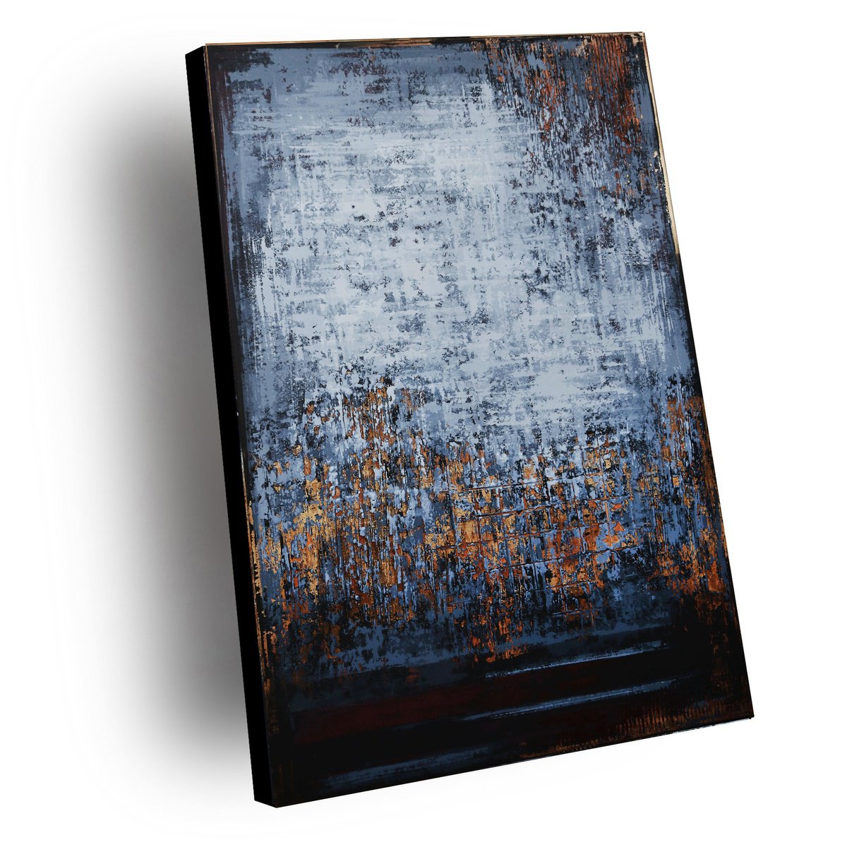 Organic Abstract Acrylic Painting By Inez Froehlich, 39 X 59, Starry Night, Original Artwork