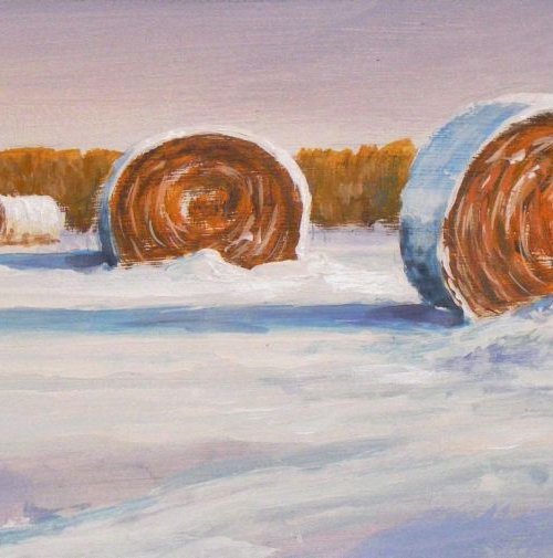 "Bales of hay with blanket of snow " by Ivan  Grozdanovski