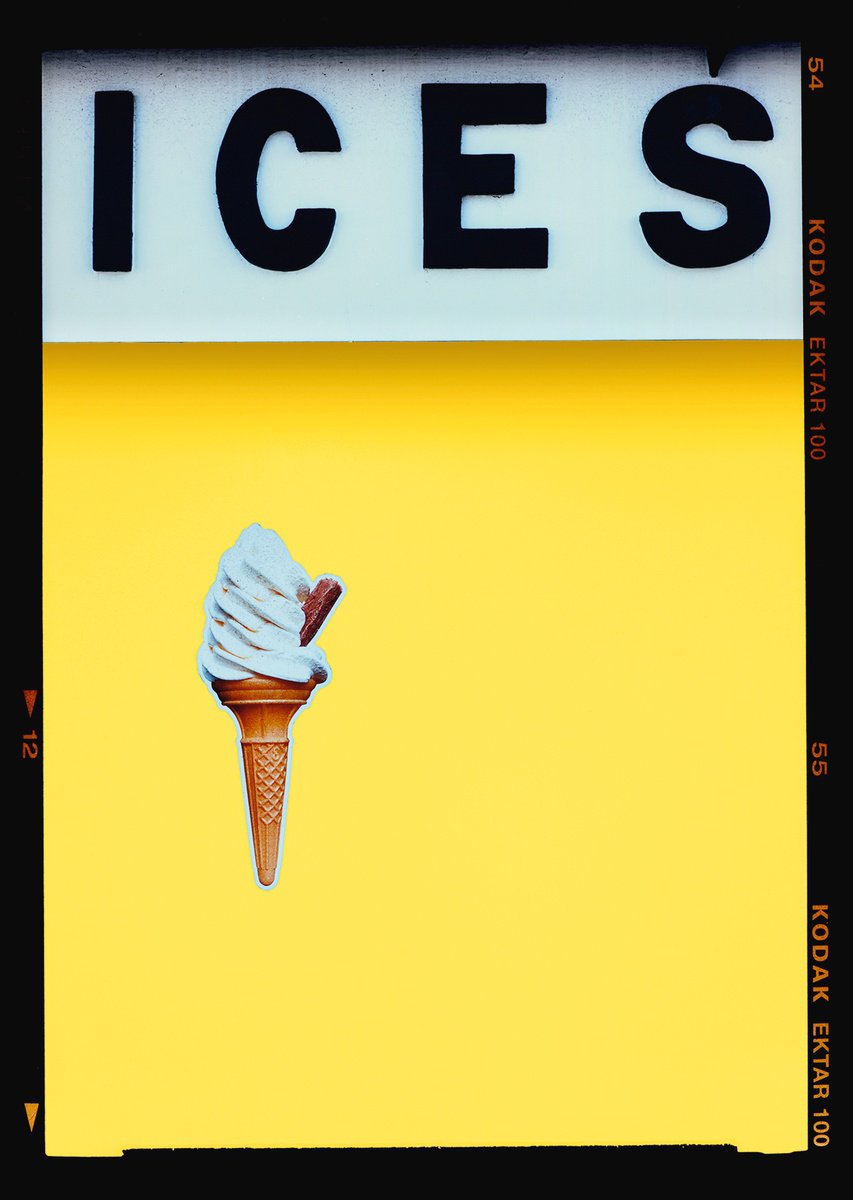 Typographic Cityscapes Photograph By Richard Heeps, 28 X 40", Ices (Sherbet Yellow), Bexhill-On-Sea, Original Artwork