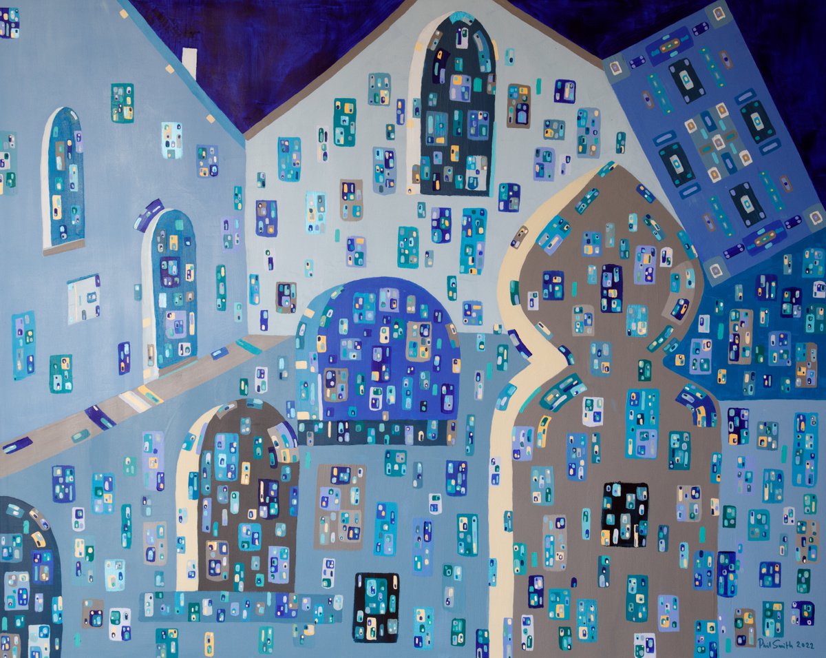 Acrylic Painting , Chefchaouen, Morocco By Phil Smith, 60 X 48, Artwork For Sale On Artfinder