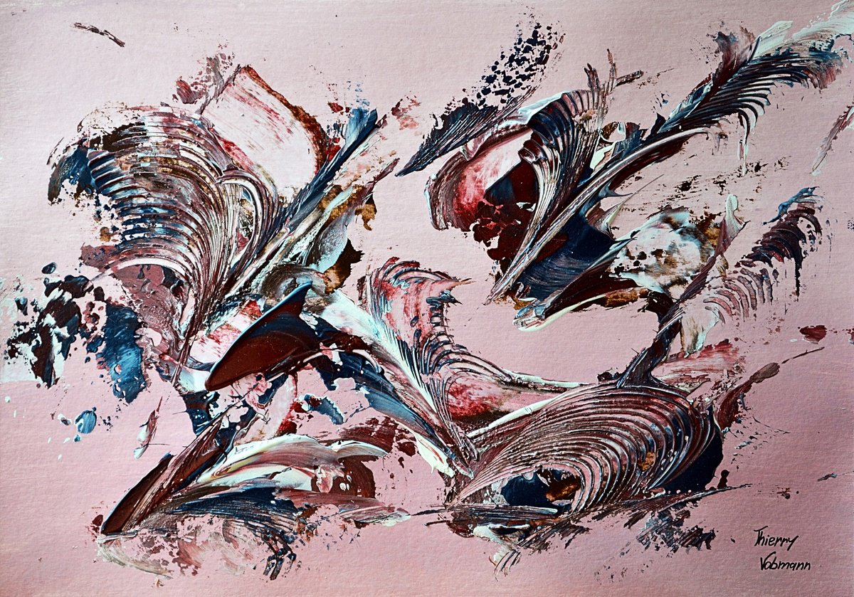 Abstract Acrylic Painting By Thierry Vobmann. Abstract ., 17 X 12", Ideal Gift 135, Original Artwork