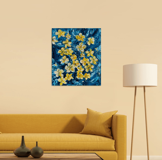 Impasto Frangipani Painting