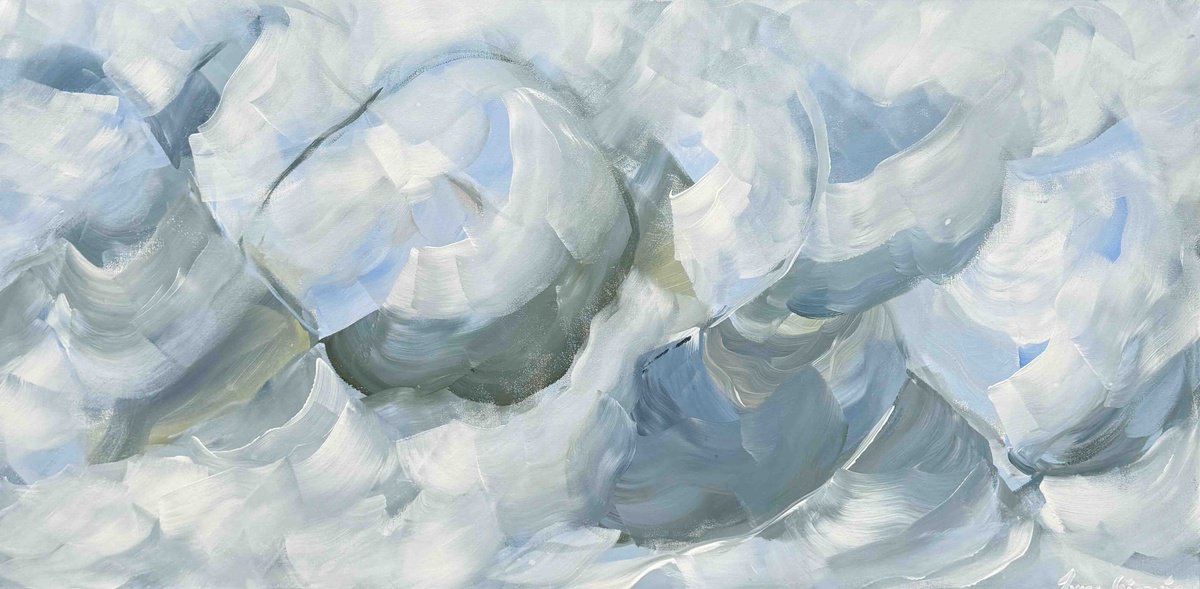 Abstract Acrylic Painting By Ivana Gigovic, 47 X 24, Daydreaming No 58, Original Artwork