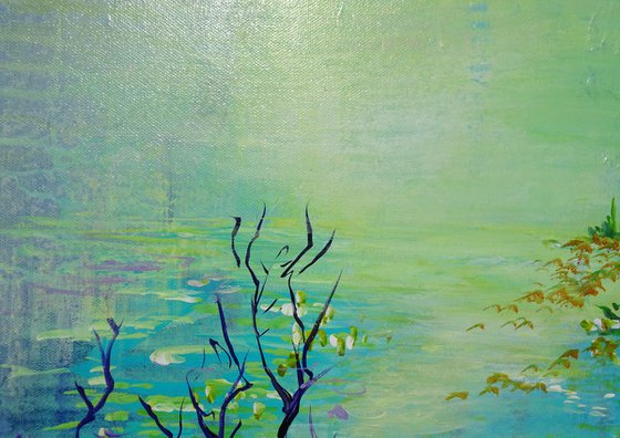 IT'S A NEW DAY. Modern Impressionism inspired by Claude Monet Water-lilies