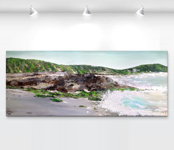 'We walked on a silver sands' - 24x60"