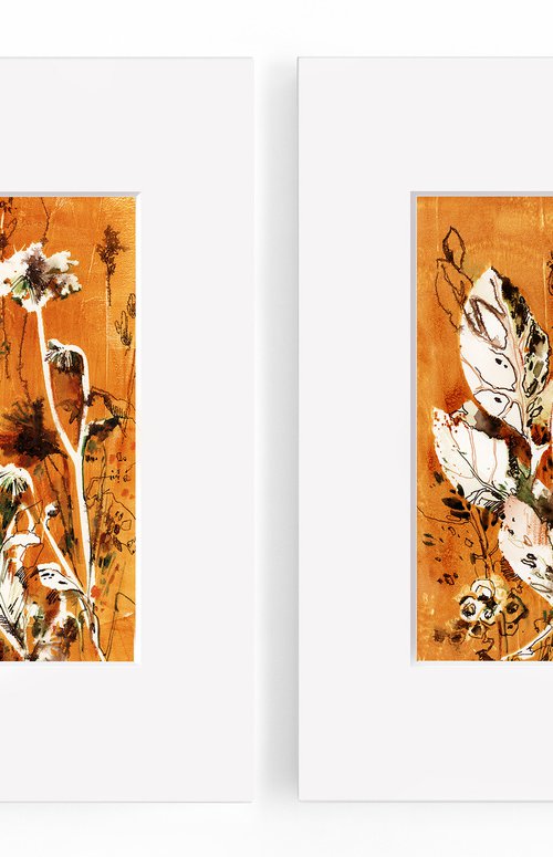 Abstract Botanical Diptych by Sophie Rodionov