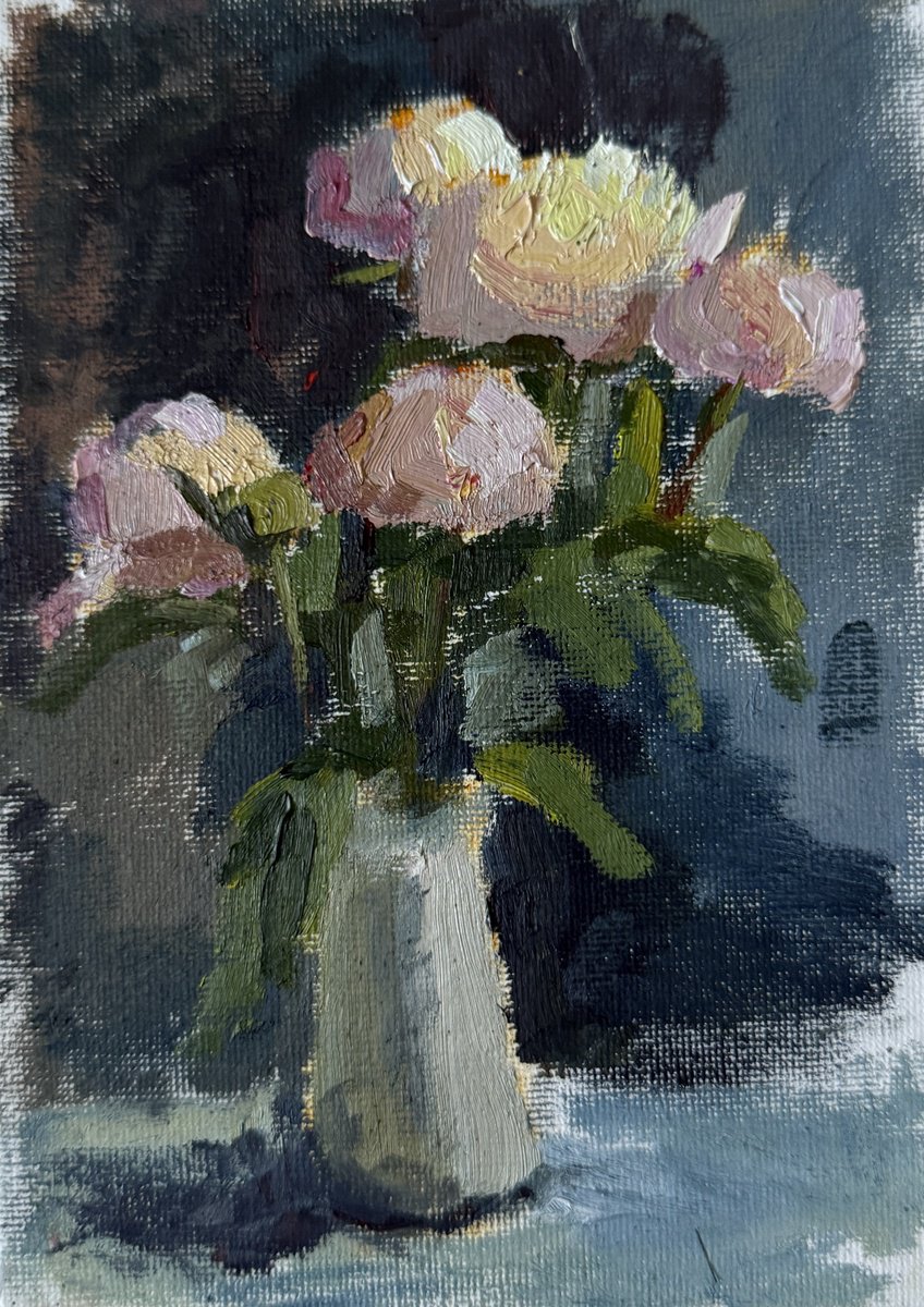 Winter peonies etude by Kate Sosonna