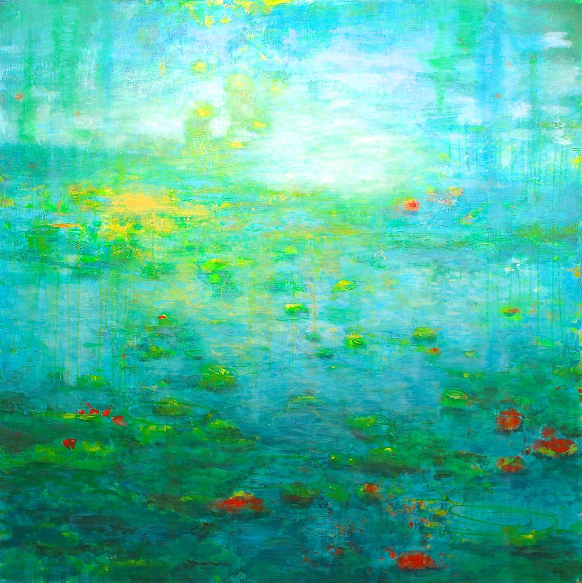 Peace xl acrylic painting on canvas48x48 by Laura Spring