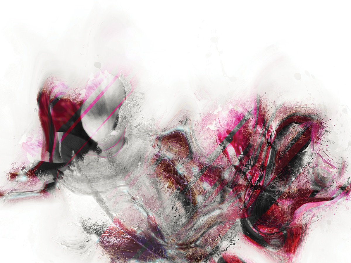 Abstract Botanical Print By Javier Diaz, 79 X 60, Delirios V/Xl Large Original Artwork, Original Artwork