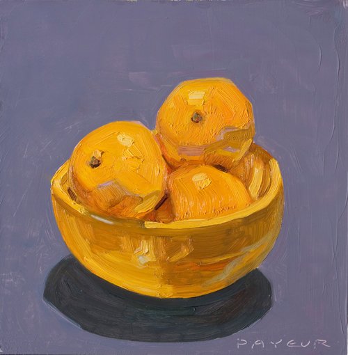 oranges on blue by Olivier Payeur