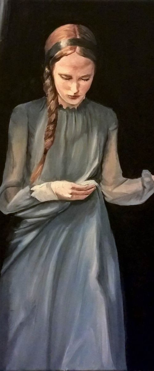 Girl in gray dress by Viktória Déri