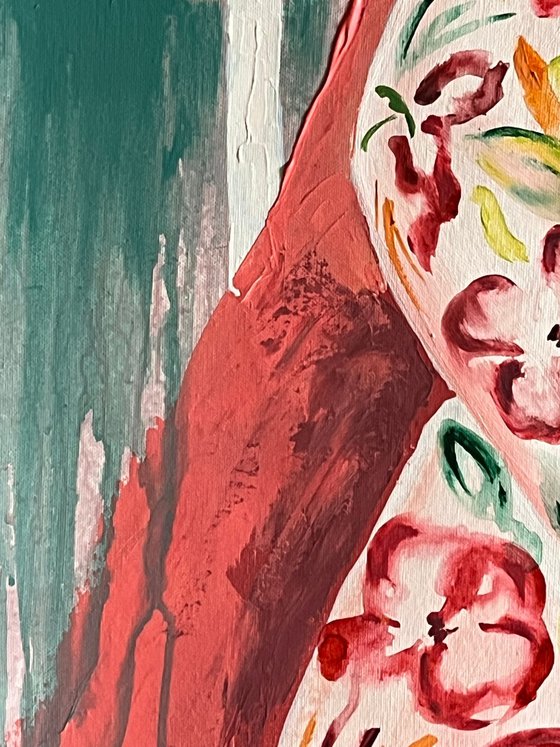 Woman Cat Original Painting