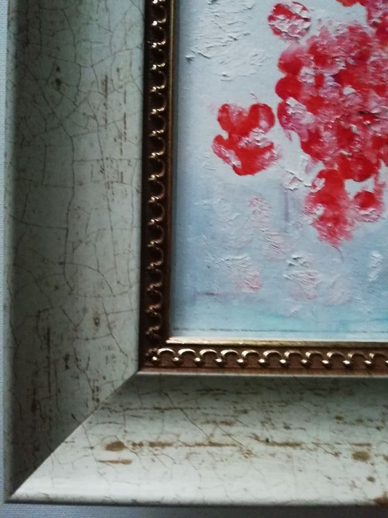Viburnum, still life oil art, winter, wall decor painting