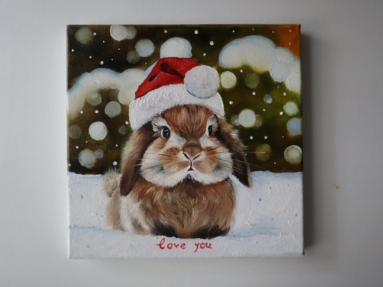 Christmas Bunny Painting