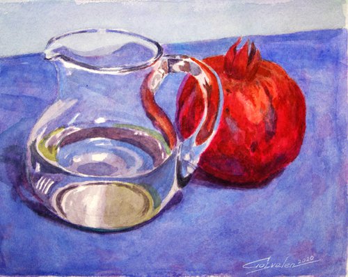Still life with pomegranate by Elena Gaivoronskaia