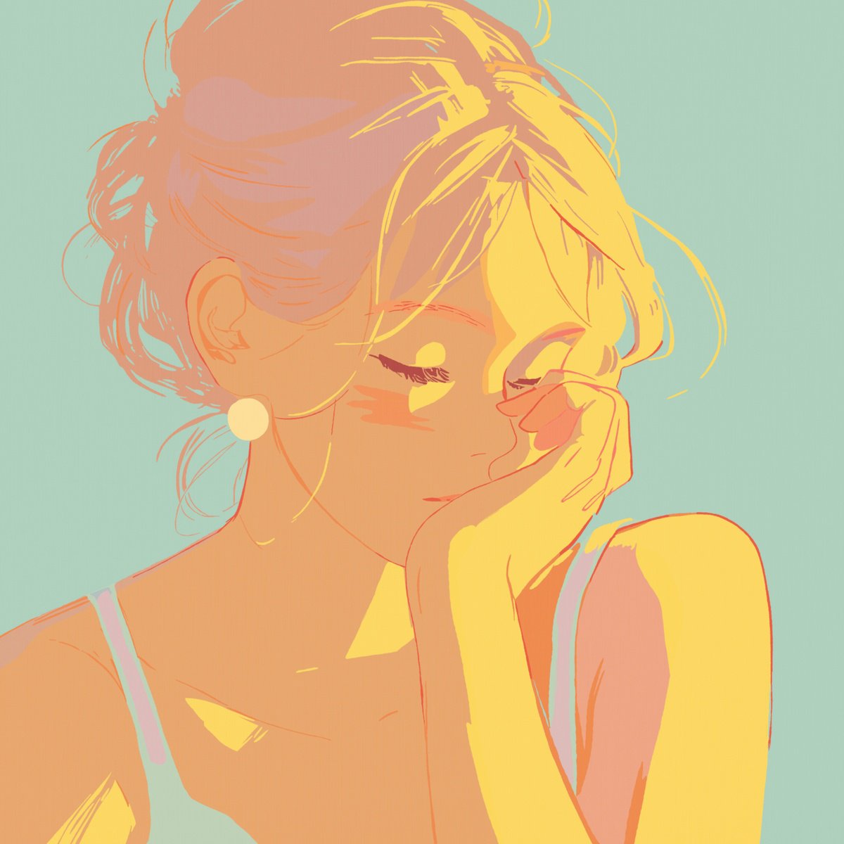 Girl At Sunrise By Kosta Morr, 31 X 31, Artwork For Sale On Artfinder