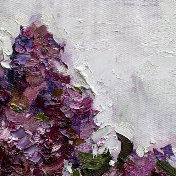 Lilacs in vase - Original oil painting