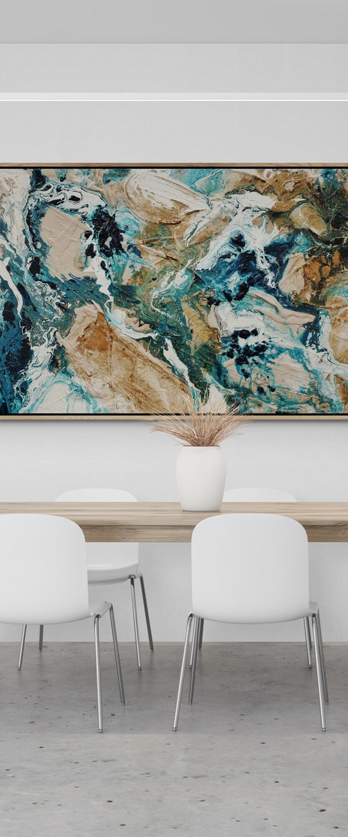 Rusting Honey 240cm x 100cm Textured Abstract Art by Franko