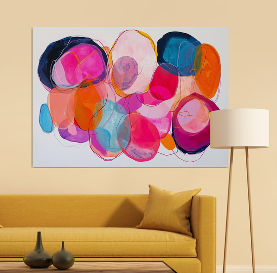 Abstract in Pink, Blue, Orange