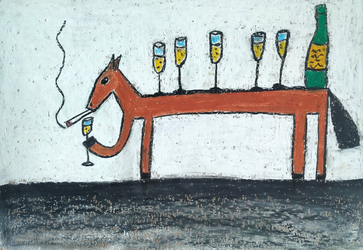 Buffet horse on a smoke break by Ann Zhuleva
