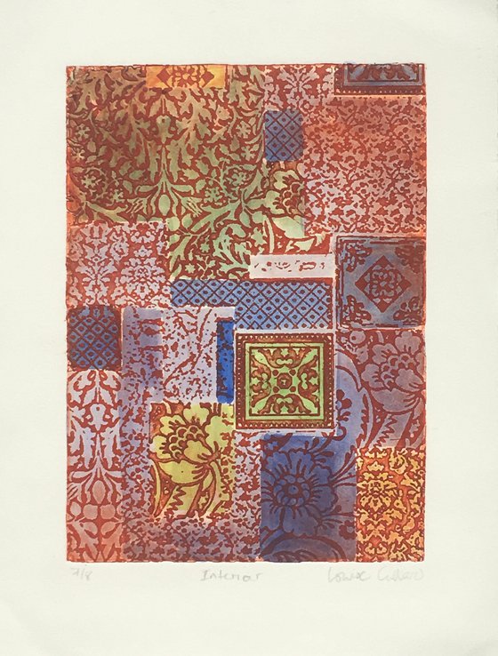 Interior - abstract floral etching