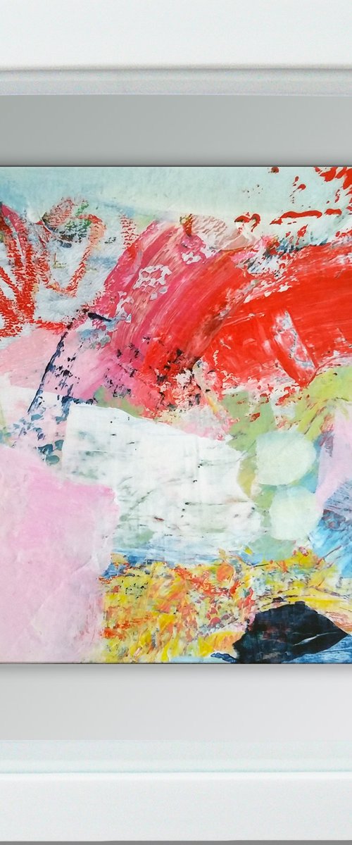 Framed ready to hang original abstract  - poetry #1 by Carolynne Coulson