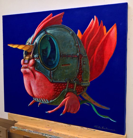 - THE WARRIOR FISH - ( 50 x 60 cm )