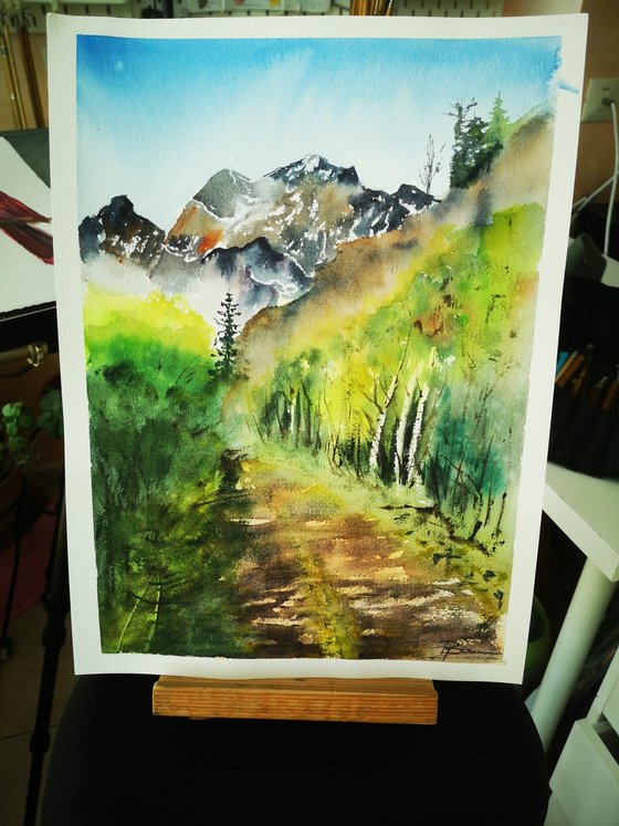 Mountain Path in Morning